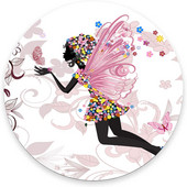 Butterfly Girl Στρογγυλό Mouse Pad Gaming Mouse Mat Αδιάβροχο κυκλικό Mouse Pad Αντιολισθητική βάση από καουτσούκ Mousepad 7,9x0,12 ίντσες