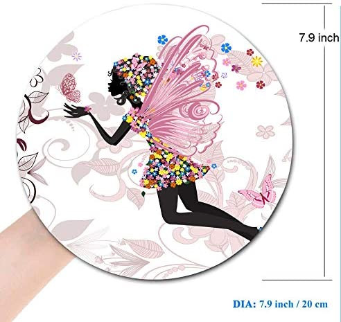 Butterfly Girl Στρογγυλό Mouse Pad Gaming Mouse Mat Αδιάβροχο κυκλικό Mouse Pad Αντιολισθητική βάση από καουτσούκ Mousepad 7,9x0,12 ίντσες