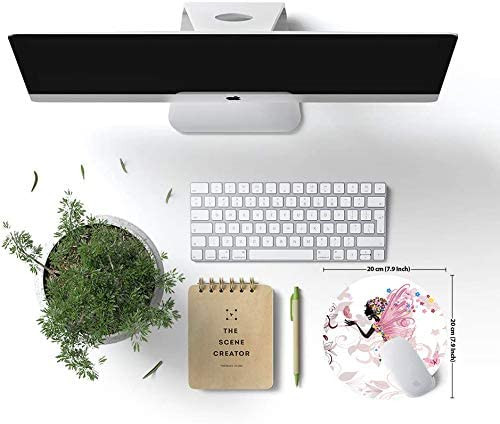 Butterfly Girl Στρογγυλό Mouse Pad Gaming Mouse Mat Αδιάβροχο κυκλικό Mouse Pad Αντιολισθητική βάση από καουτσούκ Mousepad 7,9x0,12 ίντσες