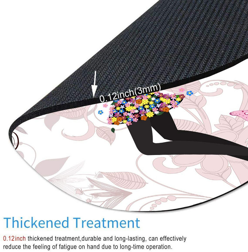 Butterfly Girl Στρογγυλό Mouse Pad Gaming Mouse Mat Αδιάβροχο κυκλικό Mouse Pad Αντιολισθητική βάση από καουτσούκ Mousepad 7,9x0,12 ίντσες