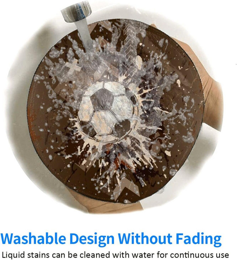 Vintage Football Sport Sports Στρογγυλό Mousepad Mousepad Χαλάκι ποντικιού για γραφείο υπολογιστή παιχνιδιών φορητό υπολογιστή γραφείου Αντιολισθητικό καουτσούκ