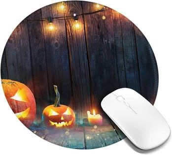 Halloween Pumpkin τυπωμένο στρογγυλό mouse pad Αντιολισθητικά ελαστικά mousepads Μικρό ποντίκι για δώρα γραφείου 7,9 x 7,9 ιντσών