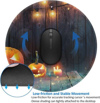 Halloween Pumpkin τυπωμένο στρογγυλό mouse pad Αντιολισθητικά ελαστικά mousepads Μικρό ποντίκι για δώρα γραφείου 7,9 x 7,9 ιντσών