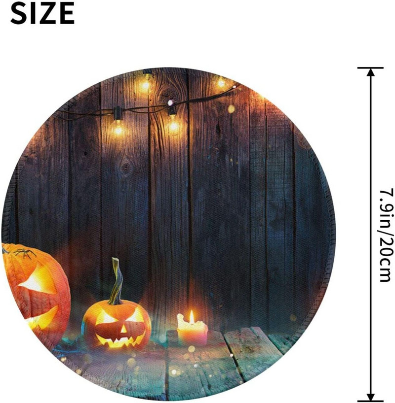 Halloween Pumpkin τυπωμένο στρογγυλό mouse pad Αντιολισθητικά ελαστικά mousepads Μικρό ποντίκι για δώρα γραφείου 7,9 x 7,9 ιντσών