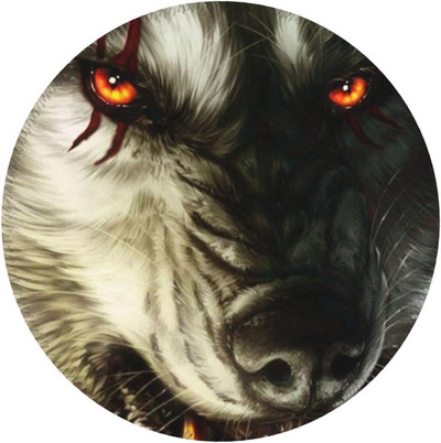 Werewolf Bloody Mouse Pad rotund Animal sălbatic Mousepad Covoraș antiderapant din cauciuc pentru computer, birou, jocuri, laptop, birou, birou