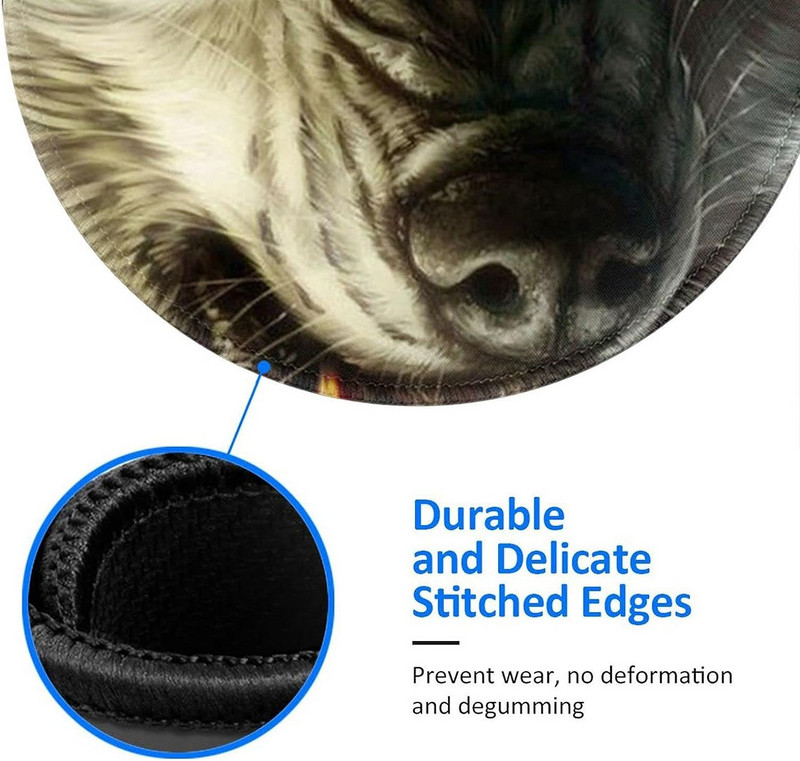 Werewolf Bloody Mouse Pad rotund Animal sălbatic Mousepad Covoraș antiderapant din cauciuc pentru computer, birou, jocuri, laptop, birou, birou