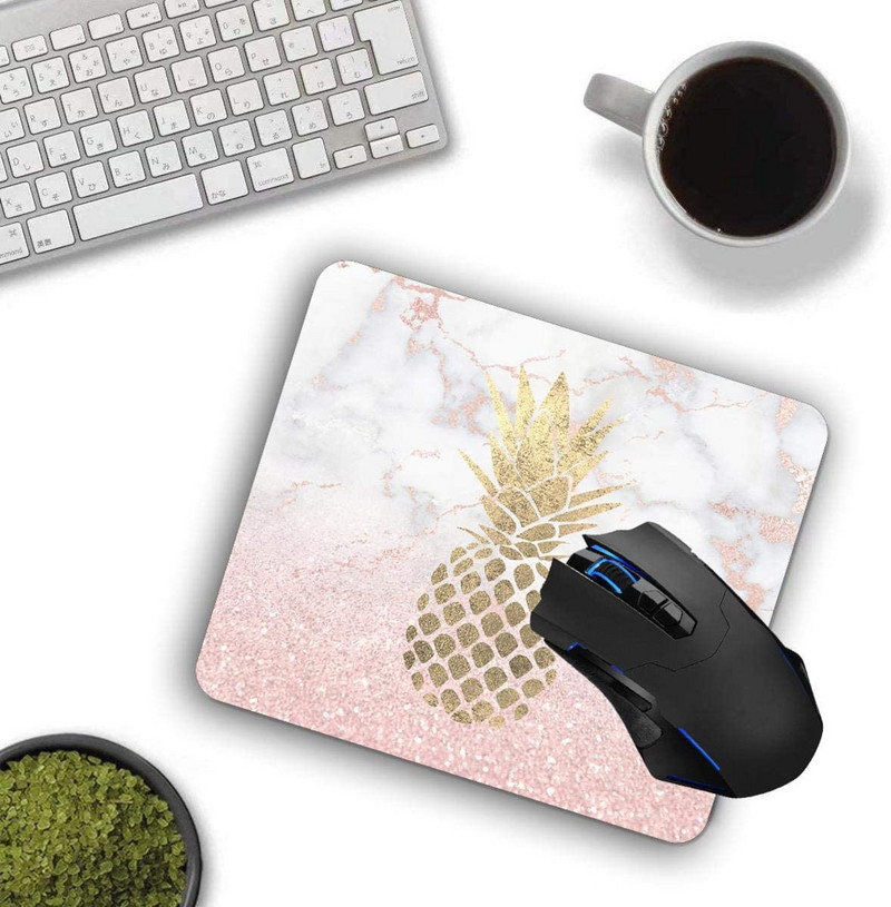 Подложка за мишка Ананас върху мрамор Подложки за компютърна мишка Аксесоари за бюро Неплъзгаща се гумена основа Подложка за мишка за мишка за лаптоп