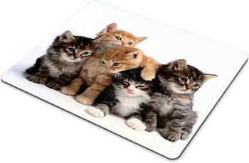 Подложка за мишка Cats за компютри Kittens Family Cats Mouse Pad 9,5x7,9 инча