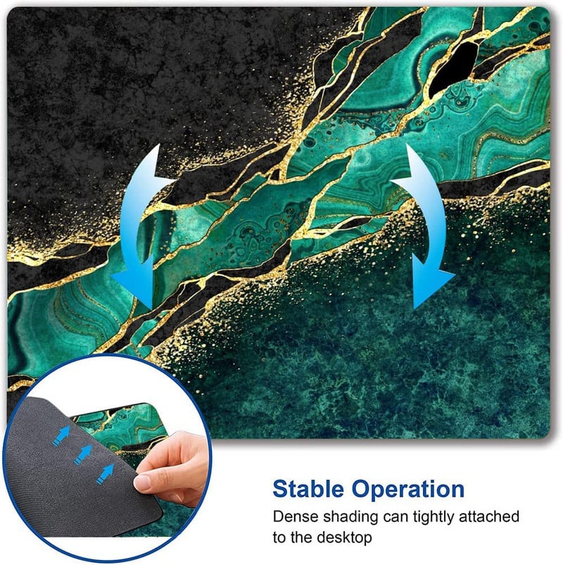 Zelena mramorna zlatna podloga za miša Vrhunska teksturirana podloga za miš Vodootporna neklizajuća gumena podloga Računalne podloge za miša za uredski stol za prijenosno računalo