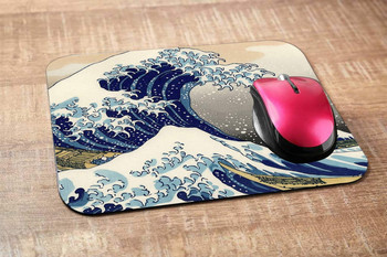 Ocean Gaming Mousepad Japanese The Great Wave Off Kanagawa Mouse Pad for Computer Laptop Office 9.5 X 7.9 Inch Неплъзгаща се гума