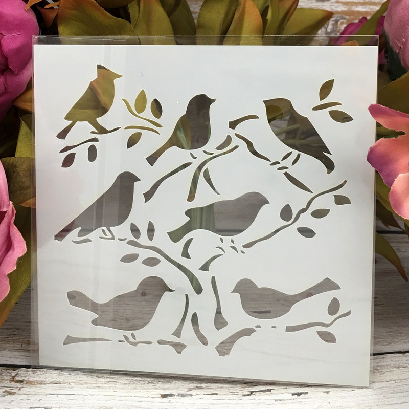 Πρότυπο κάρτας διακοσμητικής κάρτας άλμπουμ 5" New Tree Birdcage DIY Layering Stencils Wall Painting Scrapbook Coloring ανάγλυφο άλμπουμ