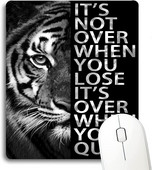 Μαύρο και άσπρο Cool Lion Head Mouse Pad Εμπνευσμένο απόσπασμα Δεν τελείωσε όταν χάσεις Είναι τελείωσε όταν εγκαταλείψεις το ποντίκι χαλάκι