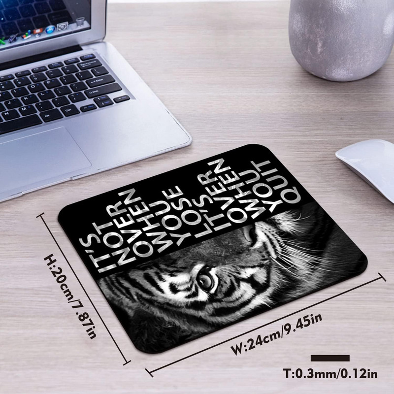 Μαύρο και άσπρο Cool Lion Head Mouse Pad Εμπνευσμένο απόσπασμα Δεν τελείωσε όταν χάσεις Είναι τελείωσε όταν εγκαταλείψεις το ποντίκι χαλάκι