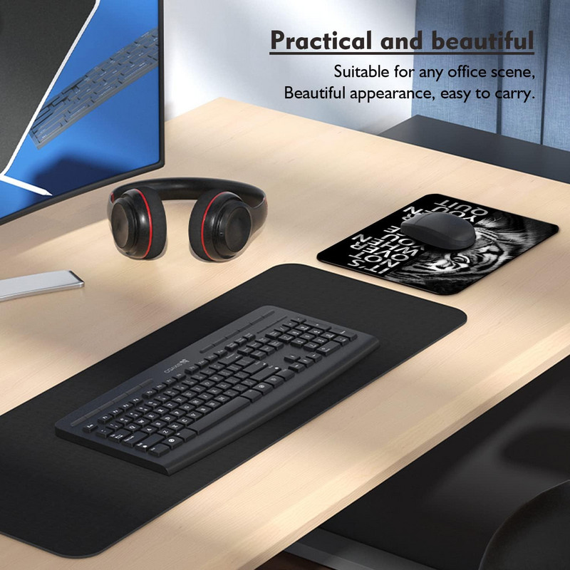 Μαύρο και άσπρο Cool Lion Head Mouse Pad Εμπνευσμένο απόσπασμα Δεν τελείωσε όταν χάσεις Είναι τελείωσε όταν εγκαταλείψεις το ποντίκι χαλάκι