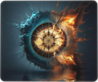 Fire Water Dartboard Burning Cool Mouse Pad Αντιολισθητικό ελαστικό mousepads gaming Ματ για φορητό υπολογιστή γραφείου 7,9 x 9,5 ιντσών