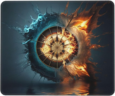 Fire Water Dartboard Burning Cool Mouse Pad Αντιολισθητικό ελαστικό mousepads gaming Ματ για φορητό υπολογιστή γραφείου 7,9 x 9,5 ιντσών