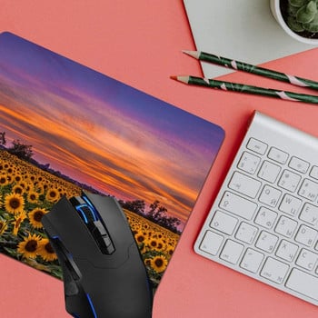 Mouse Pad, Sunflowers Field Sunset Υπολογιστής Mouse Pads Αξεσουάρ γραφείου Αντιολισθητική βάση από καουτσούκ, Mousepad για ποντίκι φορητού υπολογιστή