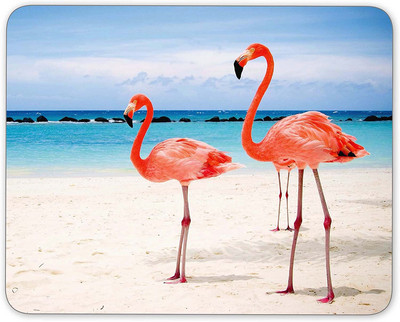 Flamingos Walking Подложка за мишка Неплъзгаща се гумена подложка за мишка-Отнася се за игри Начало Училище Офис Подложка за мишка 9,5x7,9 инча