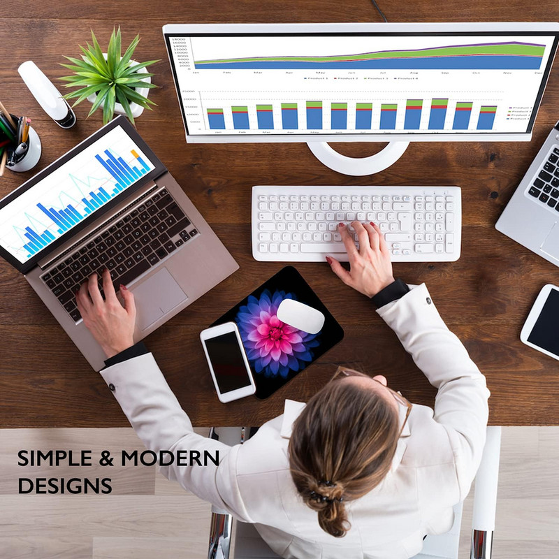 Bule Lotus Floral Mouse Pad Ακουαρέλα Premium-Textured Mousepads Σχεδιασμός Mousepad Αντιολισθητική βάση από καουτσούκ για υπολογιστές Mousepad