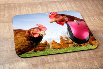 Chicken Gaming Mousepad Funny Chicken Mouse Pad Mouse Mat for Computer Desk Laptop Office 9.5 X 7.9 Inch Неплъзгаща се гума