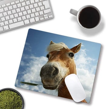 Funny Horse Gaming Mouse Pad Fun Animal Mousepad Неплъзгаща се водоустойчива гумена основа Подложка за мишка за домашен офис Компютърен лаптоп