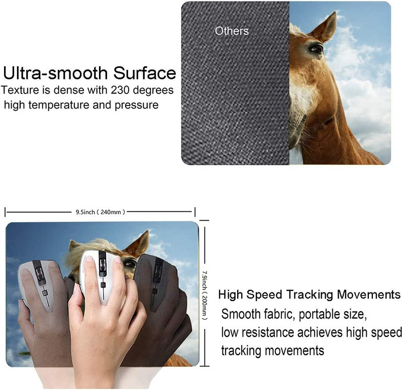 Funny Horse Gaming Mouse Pad Zabavna Animal Mousepad Podloga za miša Neklizajuća Vodootporna gumena podloga Podloga za miša za kućni ured Prijenosno računalo