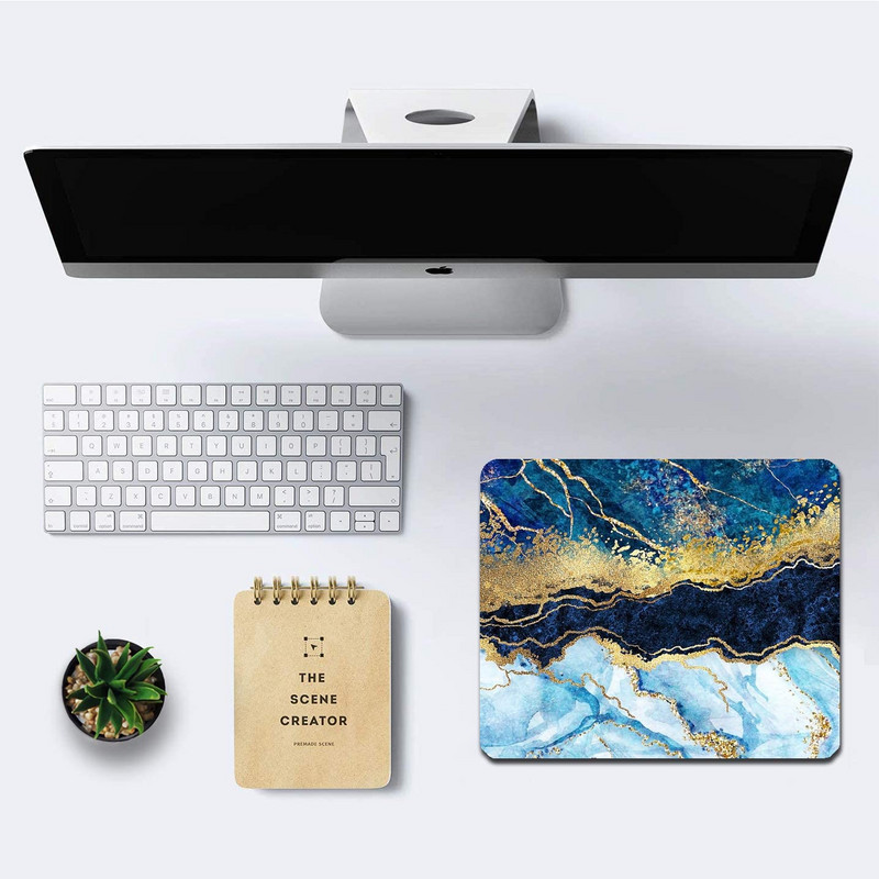 Μπλε Cracked Marbling Mouse Pad Αντιολισθητική βάση από καουτσούκ Marble Mousepad για gaming υπολογιστών Mousepad για φορητό υπολογιστή 9,5x7,9 ιντσών