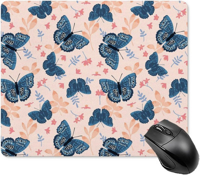 Blue Butterfly egérpad csúszásmentes számítógépes egéralátét Egérpad gumitalppal, irodai otthoni laptop számítógépes játékokhoz 20 * 25 cm