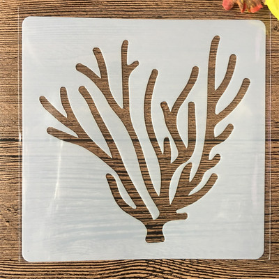 4 τεμ/Σετ 5 ιντσών Ocean Sea Coral Στένσιλ στρώσεων ζωγραφικής Λεύκωμα ζωγραφικής με ανάγλυφο διακοσμητικό πρότυπο άλμπουμ