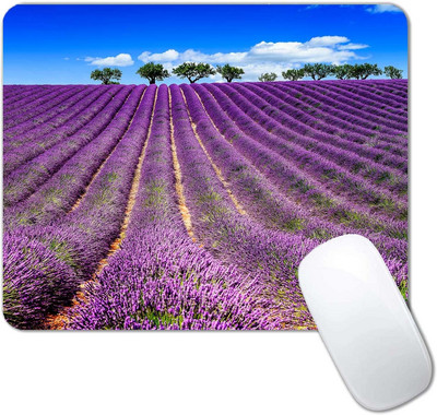 Floral Mouse Pad Purple Lavender Field Mouse Pad Αδιάβροχη αντιολισθητική βάση από καουτσούκ για φορητό υπολογιστή γραφείου 9,5"x7,9" ίντσες