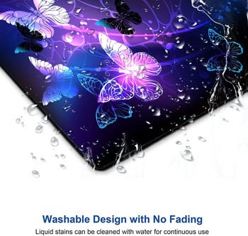 Μωβ Butterfly Mouse Pad Χαριτωμένο αδιάβροχο πατάκι ποντικιού, αντιολισθητική βάση από καουτσούκ για υπολογιστές Mousepad για γυναίκες Διακοσμητικό γραφείου φορητού γραφείου