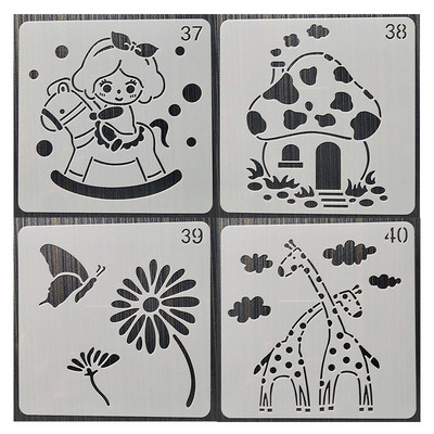 1Pcs 13*13Cm Trojan Girl Направи си сам шаблони за наслояване Стенописи Мебели Лесикони Оцветяване Релефен албум Декоративен шаблон