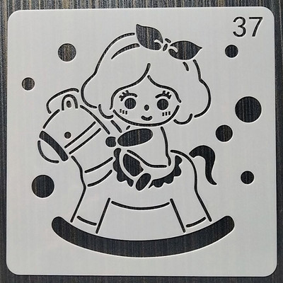 1Pcs 13*13Cm Trojan Girl Направи си сам шаблони за наслояване Стенописи Мебели Лесикони Оцветяване Релефен албум Декоративен шаблон