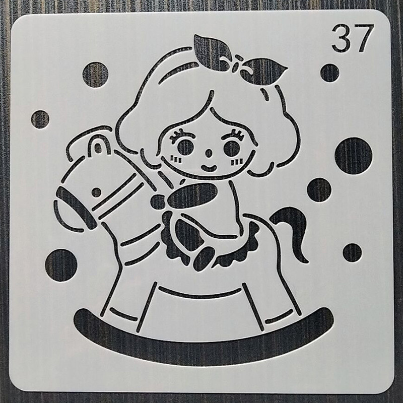 1Pcs 13*13Cm Trojan Girl Направи си сам шаблони за наслояване Стенописи Мебели Лесикони Оцветяване Релефен албум Декоративен шаблон