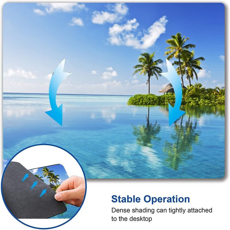 Pelės kilimėlis Beach Pelės kilimėlis Kvadratinis kompiuterio pelės kilimėlis vandeniui atsparus pelės kilimėlis, neslystantis guminis pagrindas, skirtas biuro nešiojamiesiems kompiuteriams