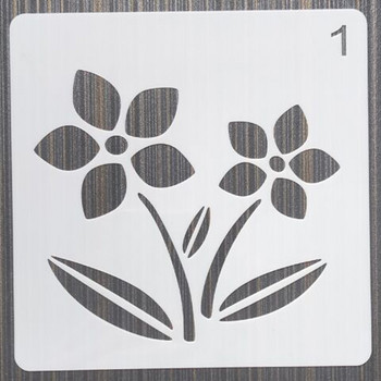 1Pcs 13Cm цвете за многократна употреба Направи си сам шаблони за наслояване Стенна живопис Мебели Лексик Оцветяване Релефен албум Декоративен шаблон