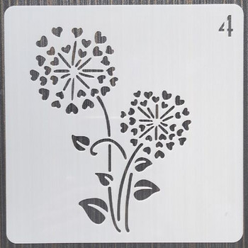 1Pcs 13Cm цвете за многократна употреба Направи си сам шаблони за наслояване Стенна живопис Мебели Лексик Оцветяване Релефен албум Декоративен шаблон