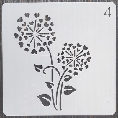 1 τεμ 13 εκ. λουλούδι επαναχρησιμοποιήσιμα στένσιλ στρώσεων DIY Ζωγραφική τοίχων Έπιπλα Λεύκωμα χρωματισμού Ανάγλυφη διακοσμητικό πρότυπο άλμπουμ