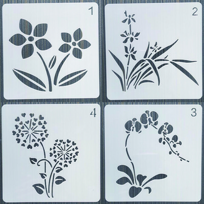 1 τεμ 13 εκ. λουλούδι επαναχρησιμοποιήσιμα στένσιλ στρώσεων DIY Ζωγραφική τοίχων Έπιπλα Λεύκωμα χρωματισμού Ανάγλυφη διακοσμητικό πρότυπο άλμπουμ