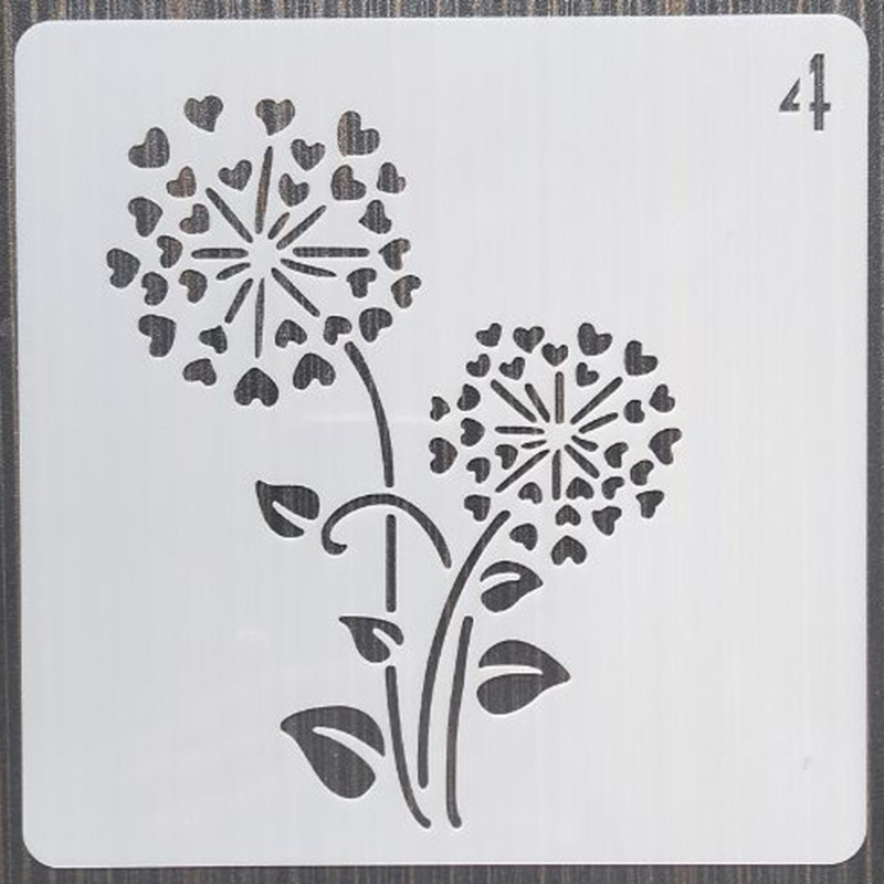 1 τεμ 13 εκ. λουλούδι επαναχρησιμοποιήσιμα στένσιλ στρώσεων DIY Ζωγραφική τοίχων Έπιπλα Λεύκωμα χρωματισμού Ανάγλυφη διακοσμητικό πρότυπο άλμπουμ