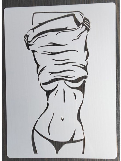 1Pcs 21*29Cm Wings Шаблон за мебели Стени Боядисване Декорация Наслояване Пластмаса Направи си сам Оцветяване Релефни шаблони за албуми