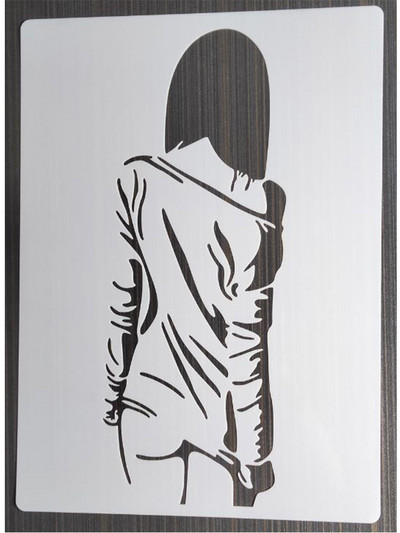 1Pcs 21*29Cm Wings Шаблон за мебели Стени Боядисване Декорация Наслояване Пластмаса Направи си сам Оцветяване Релефни шаблони за албуми