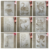 A4 29 cm 9 dizajna Životinja Panda Kornjača DIY šablone za slojeve Zidne slike Album za utiskivanje Ukrasni predložak