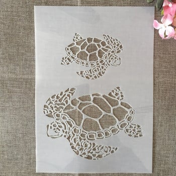 A4 29cm 9 Σχέδια Animal Panda Turtle DIY Layering Stencils Wall Painting Scrapbook Coloring ανάγλυφο διακοσμητικό πρότυπο άλμπουμ