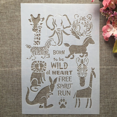 A4 29 cm 9 dizajna Životinja Panda Kornjača DIY šablone za slojeve Zidne slike Album za utiskivanje Ukrasni predložak