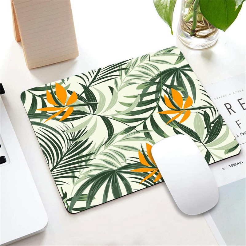 Подложка за мишка Тропическа подложка за мишка Растения Офис декор за жени Мъже Аксесоари за бюро Цветя Абстрактна подложка за мишка Подарък за колега