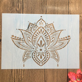 A4 29cm Lotus Flower DIY Στένσιλ στρώσεων Ζωγραφική τοίχου Λεύκωμα χρωματισμού ανάγλυφο άλμπουμ Διακοσμητικό χάρτινο πρότυπο κάρτας