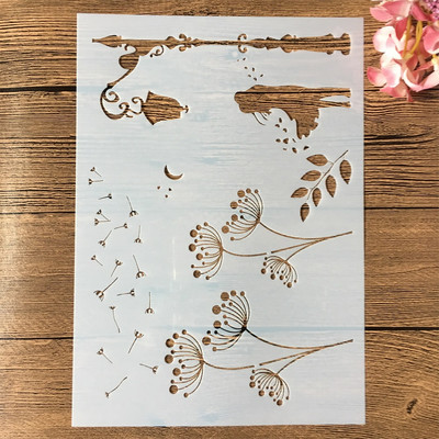 A4 29cm Lotus Flower DIY Στένσιλ στρώσεων Ζωγραφική τοίχου Λεύκωμα χρωματισμού ανάγλυφο άλμπουμ Διακοσμητικό χάρτινο πρότυπο κάρτας