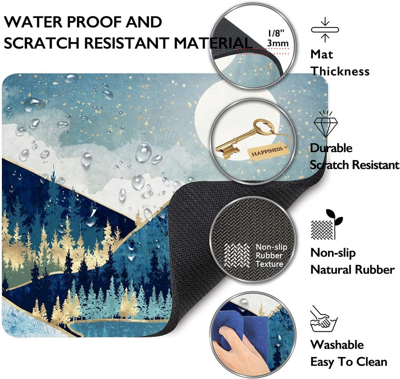 Mountain Sunrise Mouse Pad Watercolor Premium-Textured Mousepads Design Mousepad Неплъзгаща се гумена основа Подложка за компютърна мишка