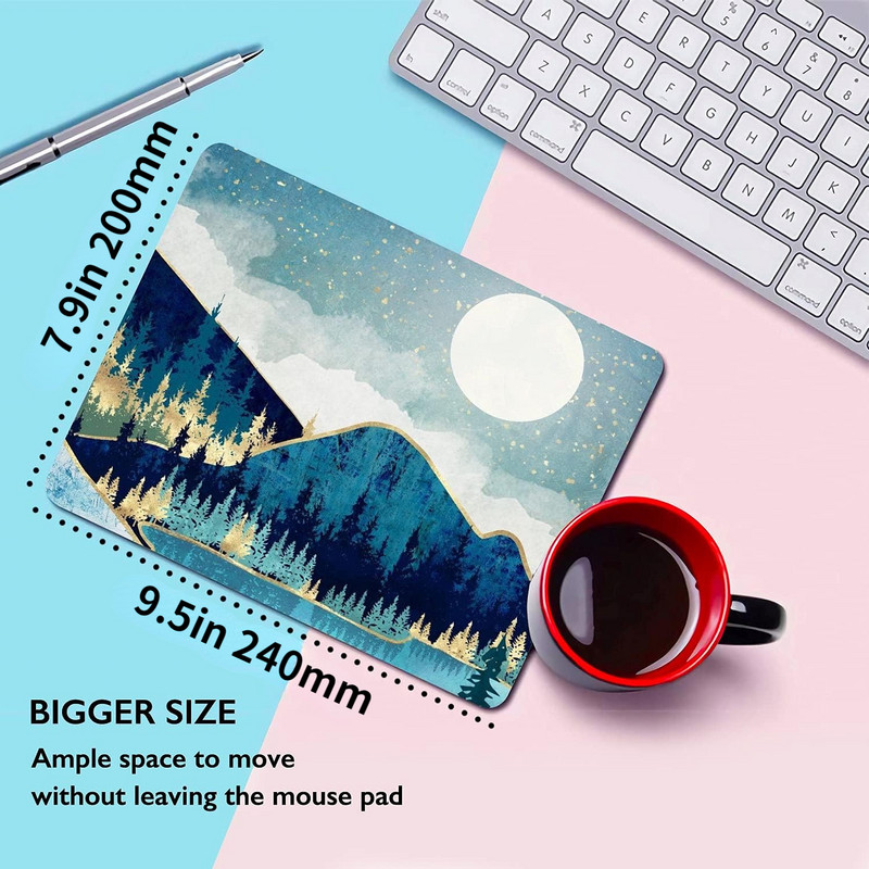 Mountain Sunrise Mouse Pad Watercolor Premium-Textured Mousepads Design Mousepad Неплъзгаща се гумена основа Подложка за компютърна мишка